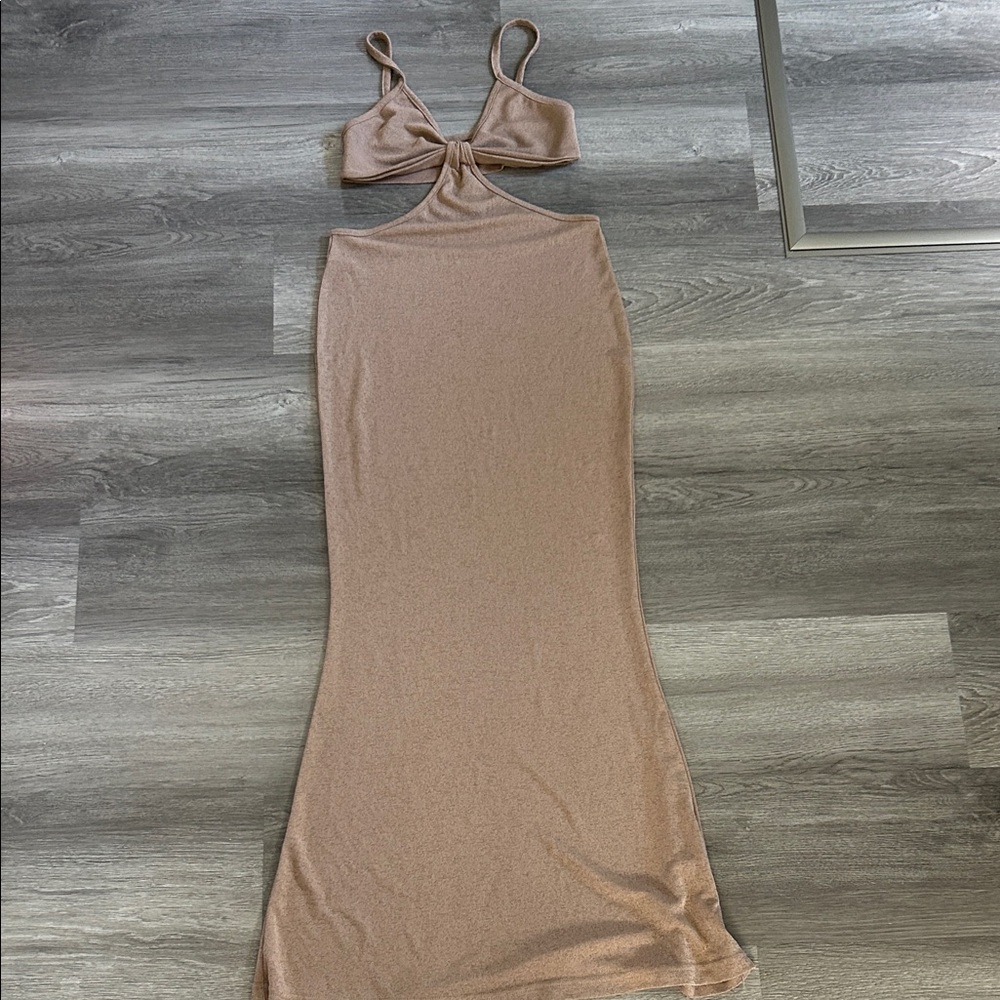 Fashion Nova Tan Maxi Dress